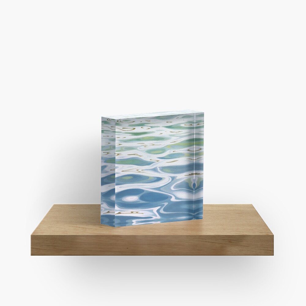 Summer Lake painting Acrylic Block
