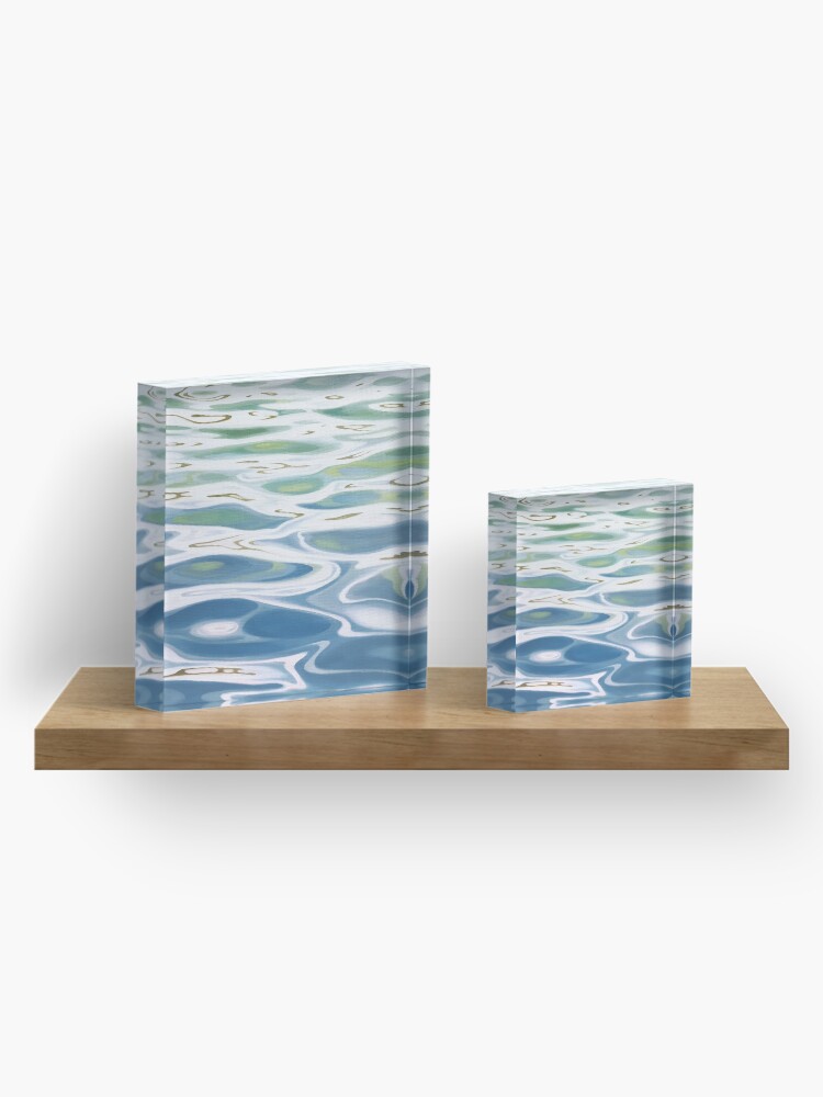 Alternate view of Summer Lake painting Acrylic Block