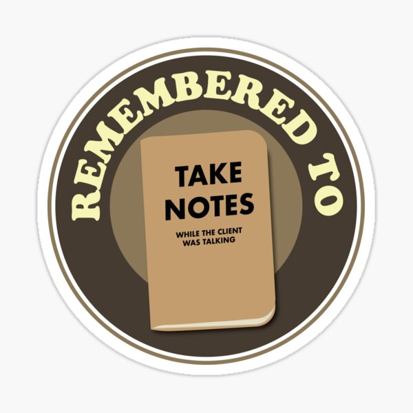 Take Notes Sticker for Sale by Comsworth