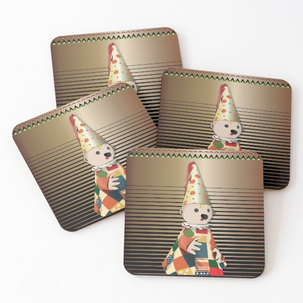Item preview, Puppeteer colorful with strips gold background (our lovely Baqlaz) designed and sold by Nobiya.