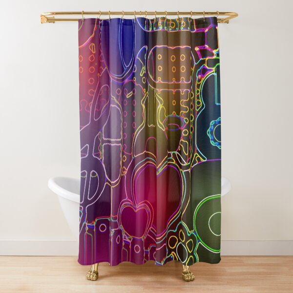 Music City Flowers and Hearts Shower Curtain