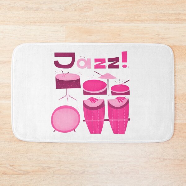 Item preview, Retro Jazz Drums Pink designed and sold by Amir Abou-Roumié.