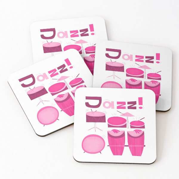 Item preview, Retro Jazz Drums Pink designed and sold by Amir Abou-Roumié.