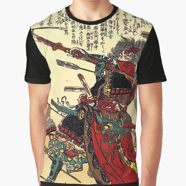 Samurai Warrior Poster Martial Arts Face Mask Graphic T-Shirt