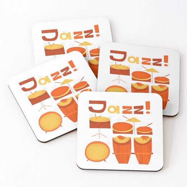 Item preview, Retro Jazz Drums Percussion Orange designed and sold by Amir Abou-Roumié.