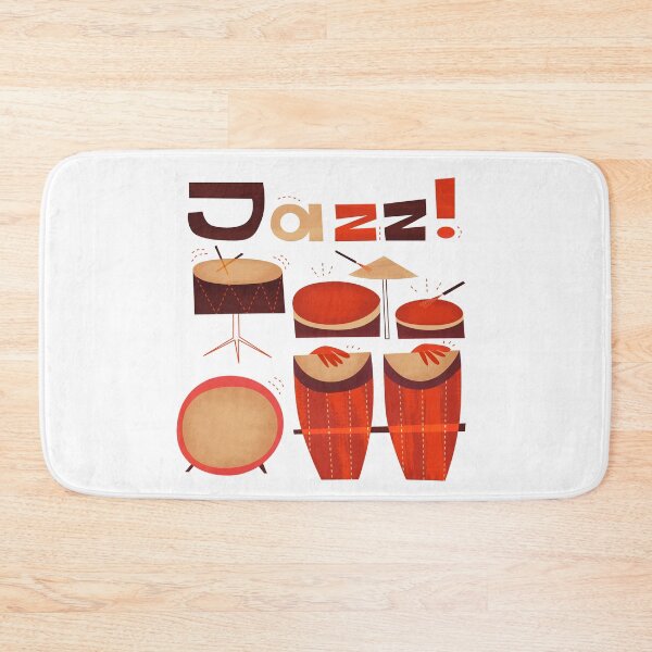 Item preview, Retro Jazz Drums Percussion Red Brown designed and sold by Amir Abou-Roumié.