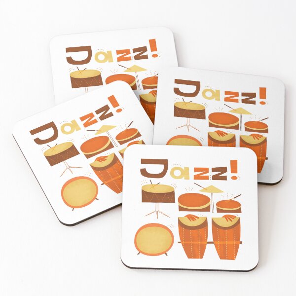 Item preview, Retro Jazz Drums Percussion Vintage Design designed and sold by Amir Abou-Roumié.