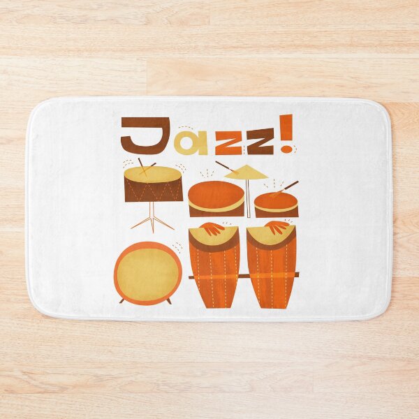 Item preview, Retro Jazz Drums Percussion Vintage Design designed and sold by Amir Abou-Roumié.