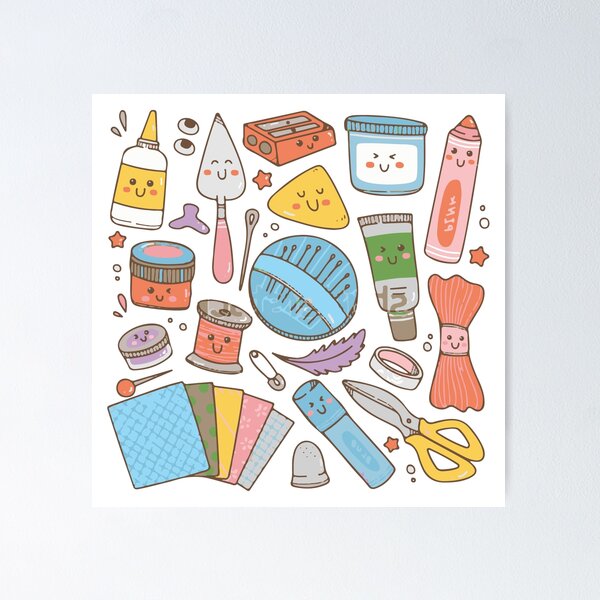 Art and Craft Supplies Doodle, DIY Tools Graphic by Big Barn