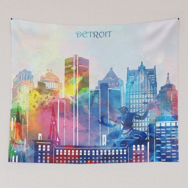 Item preview, detroit skyline designed and sold by BekimART2.