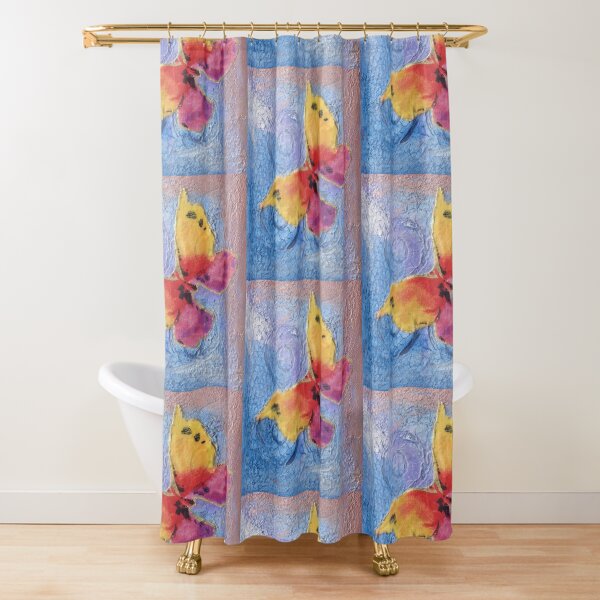 Textured Butterfly Shower Curtain