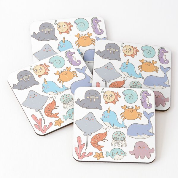 Item preview, Sea animal kawaii doodles designed and sold by Pavnud.