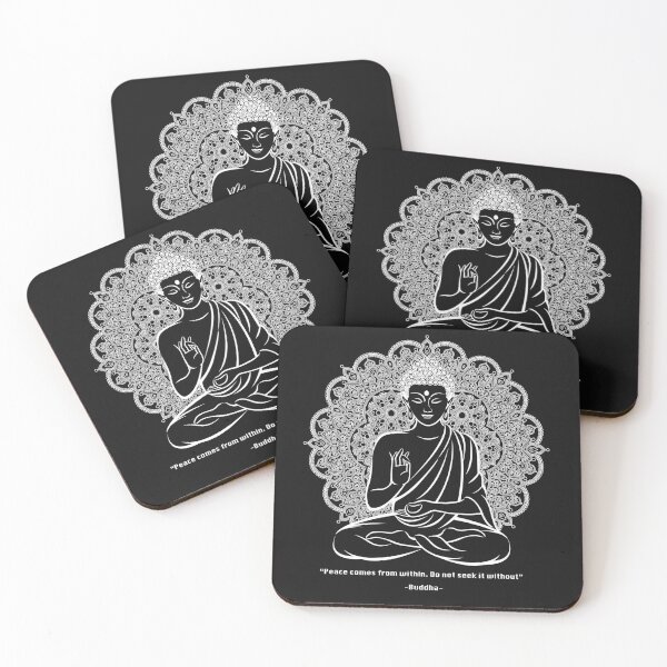 Item preview, Buddha Mandala Quote about Peace designed and sold by NirvanaxStudio.