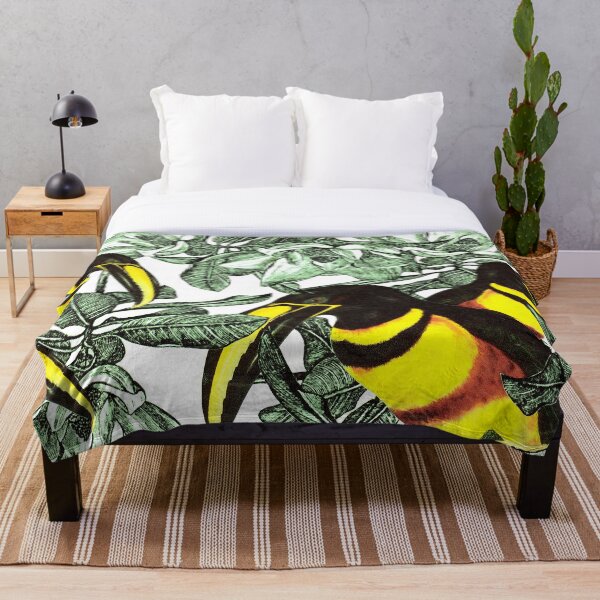 Bird & Flower Art Image 15 Throw Blanket