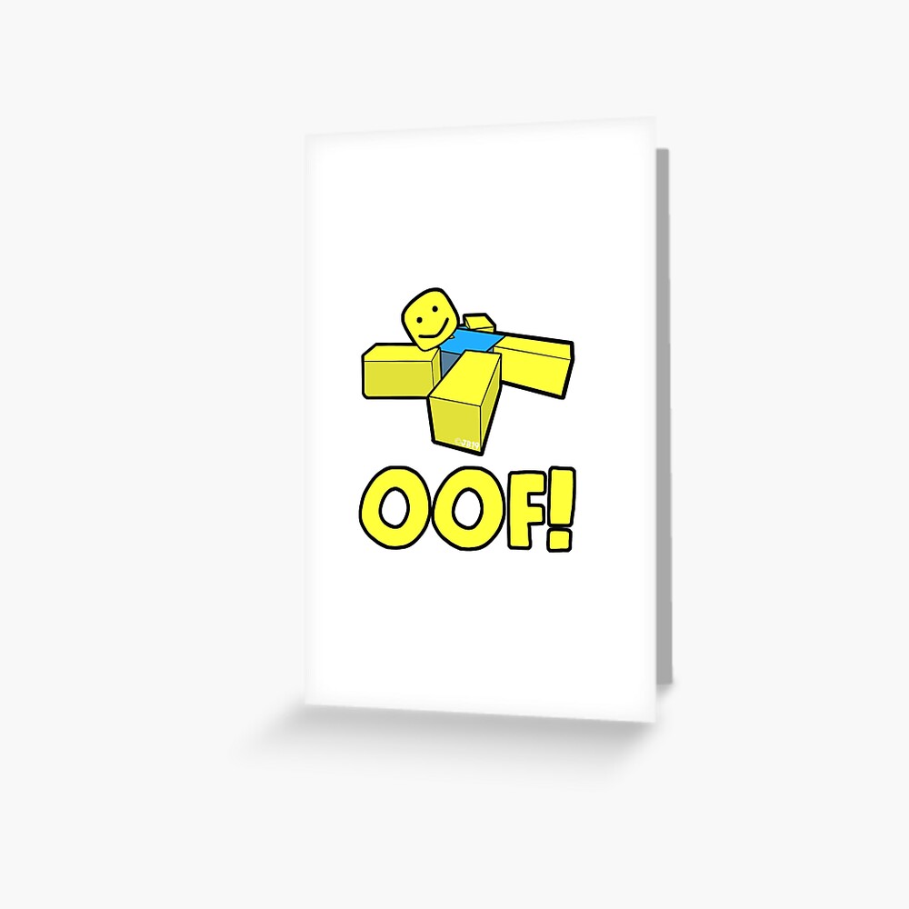 Oof Greeting Card By Pickledjo Redbubble - the obby oof update roblox