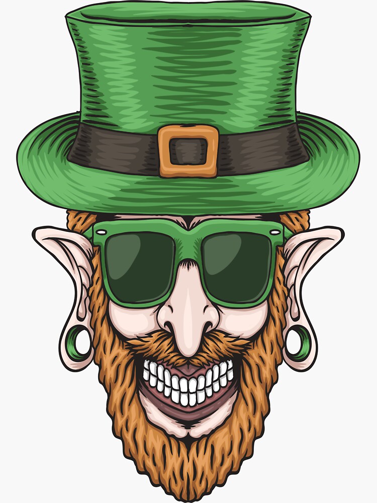 Baseball Leprechaun Goblin St Patricks Day Present' Sticker