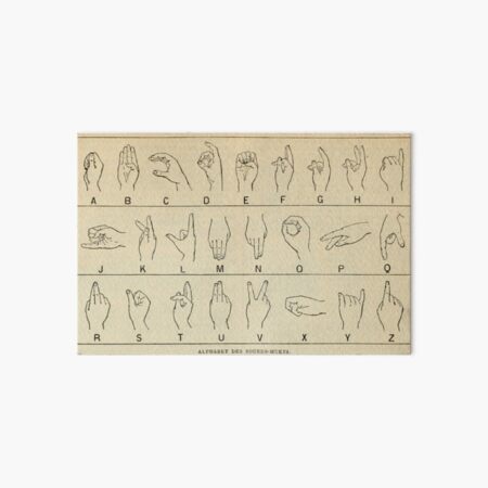 Finger Spelling Chart Art Board Print