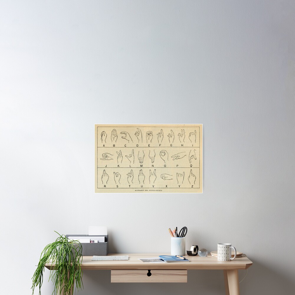 "Finger Spelling Chart" Poster for Sale by bluespecsstudio Redbubble