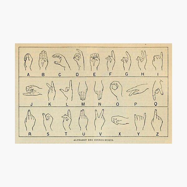 Finger Spelling Chart Photographic Print