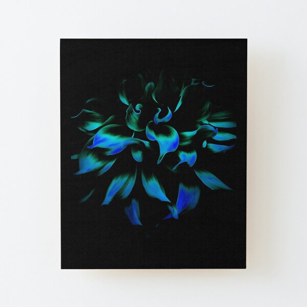 Fiery Blue Flower Wood Mounted Print
