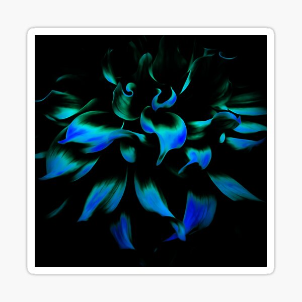 Fiery Blue Flower Sticker