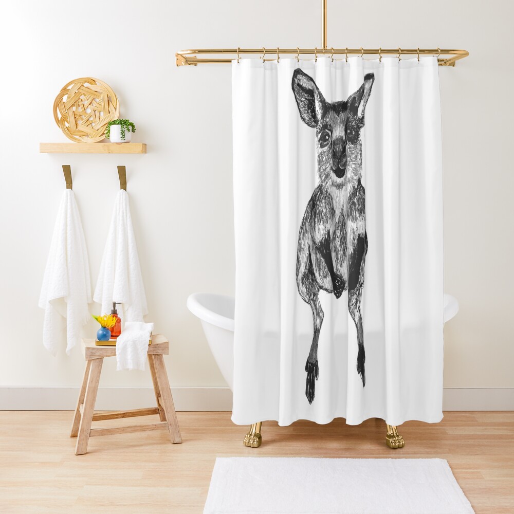 Josephine the Baby Kangaroo Shower Curtain