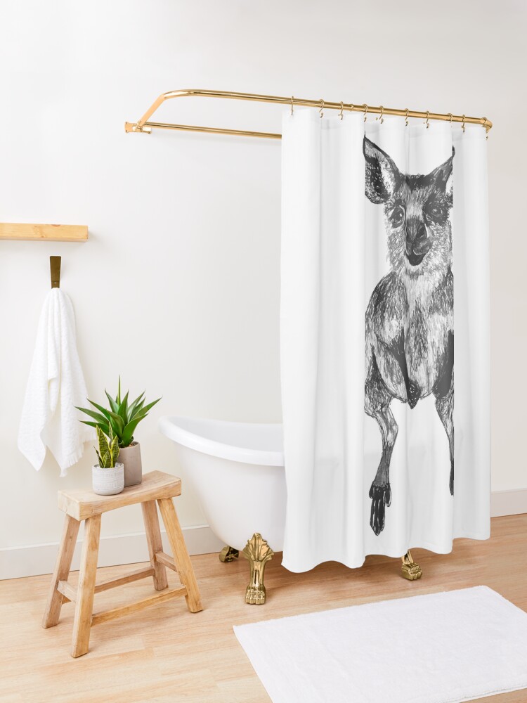 Alternate view of Josephine the Baby Kangaroo Shower Curtain