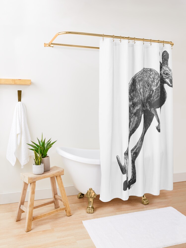 Alternate view of Johnny the Kangaroo Shower Curtain