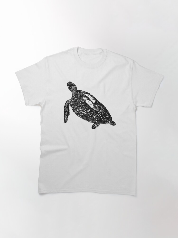 Thumbnail 2 of 7, Classic T-Shirt, Lucy the Sea Turtle with Remora designed and sold by Wildcard-Sue.