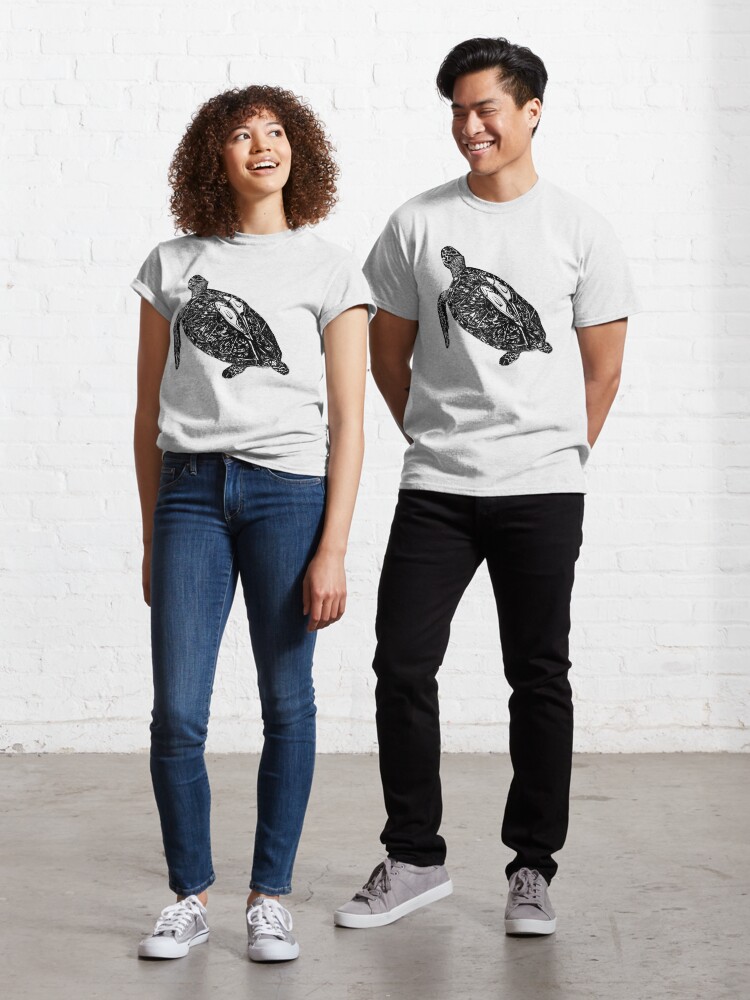 Thumbnail 1 of 7, Classic T-Shirt, Lucy the Sea Turtle with Remora designed and sold by Wildcard-Sue.