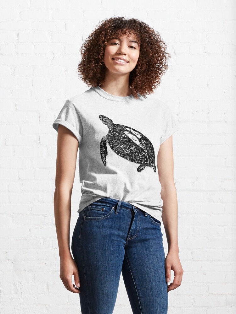 Alternate view of Lucy the Sea Turtle with Remora  Classic T-Shirt