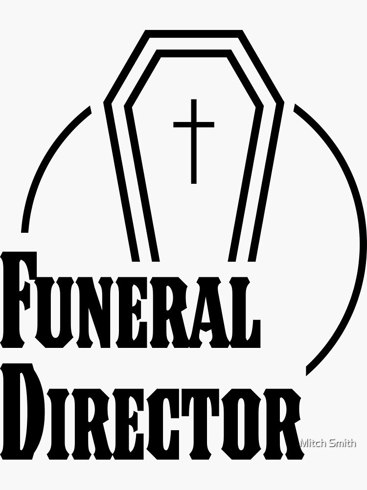 "Funeral Director Circle Icon with Casket" Sticker by mitchell525