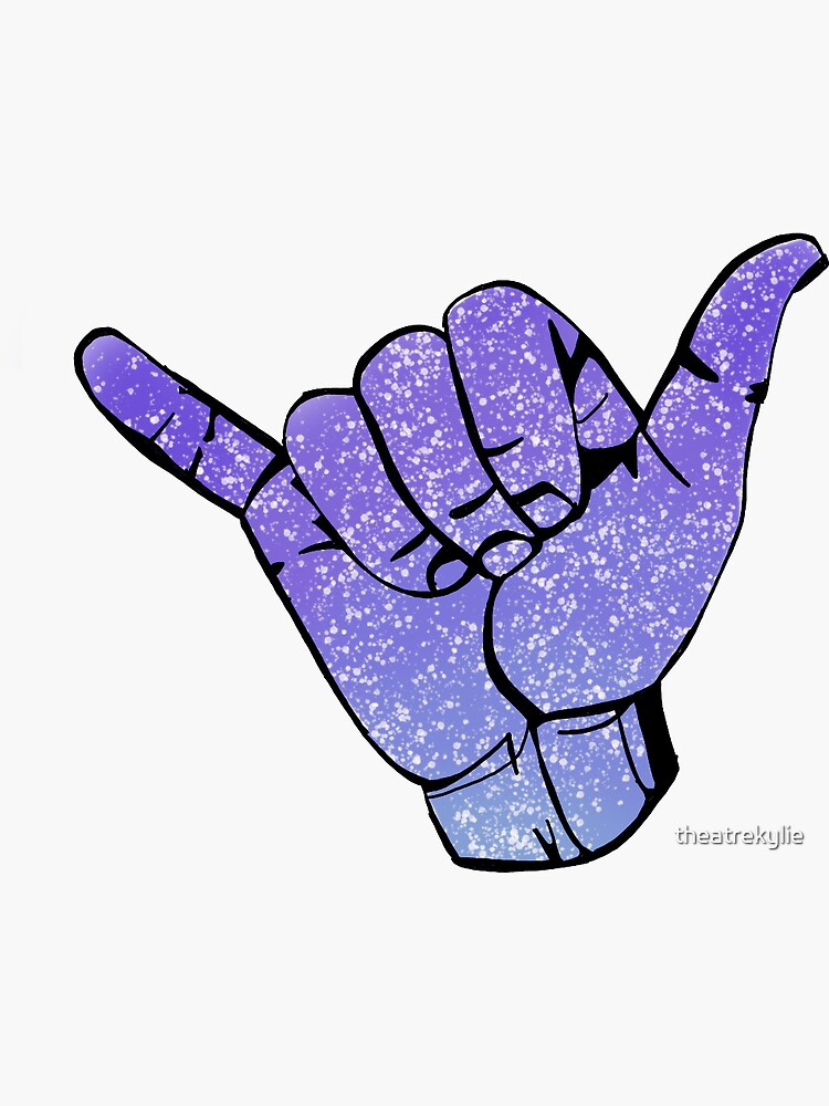"purple yolo hand" Sticker by theatrekylie Redbubble
