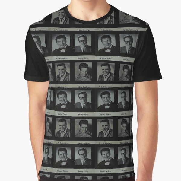 Remembering Buddy Holly Ritchie Valens Eddie Cochran The Big Bopper Graphic T-Shirt
