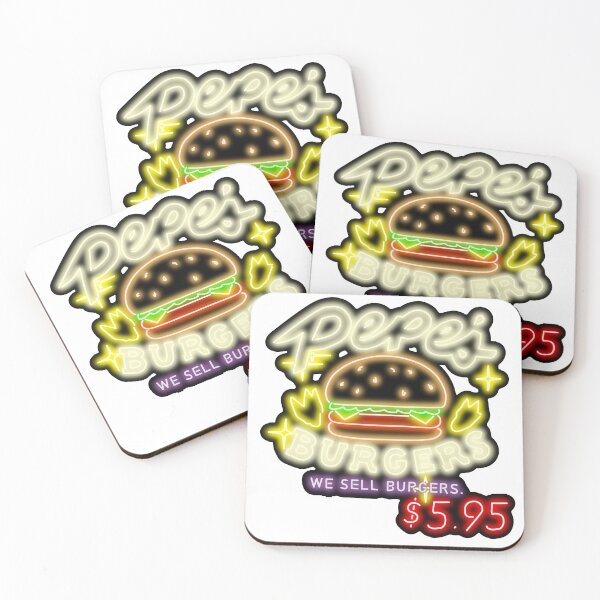 Item preview, Neon Pepe's Burgers Logo from Steven Universe on White designed and sold by gkillerb.
