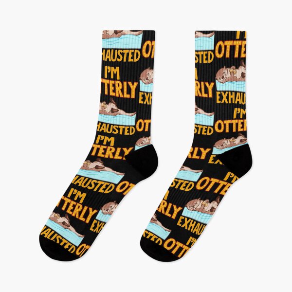 Item preview, I'm Otterly Exhausted Adorable Tired Sea Otter Pun designed and sold by perfectpresents.