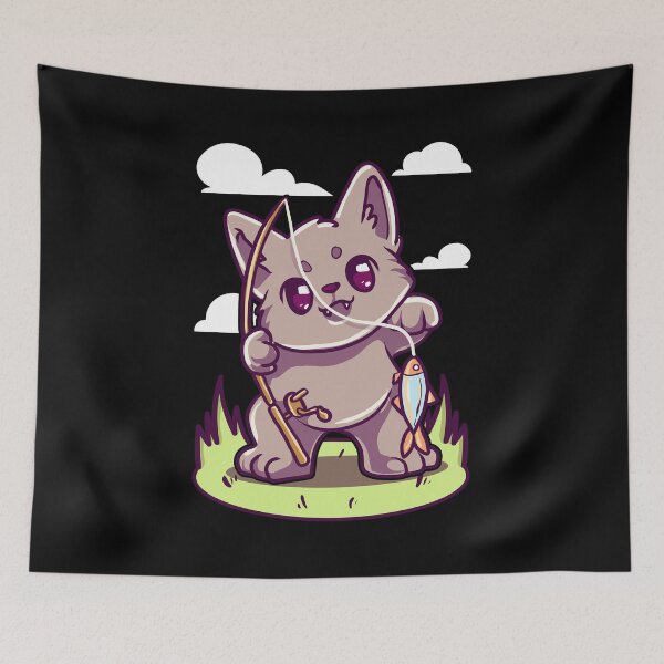 Item preview, Cute & Funny Cat Fishing designed and sold by perfectpresents.