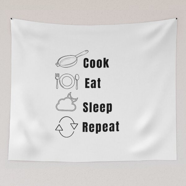 Item preview, Repeat Cook Eat Sleep Job Cooking Foodie Food Pasta Burger Taco Sarcastic Funny Meme Emotional Cute Gift Happy Fun Introvert Geek Hipster Silly Inspirational Motivational Birthday Present designed and sold by EpsilonEridani.