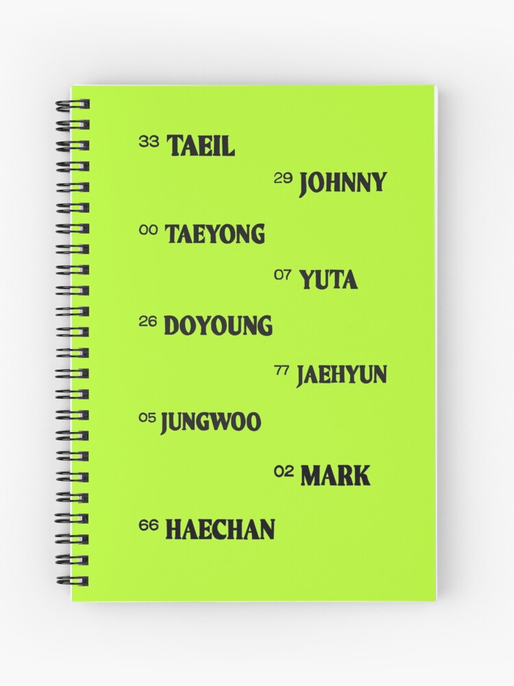 Nct 127 Numbers And Names Spiral Notebook By Suhtally Redbubble