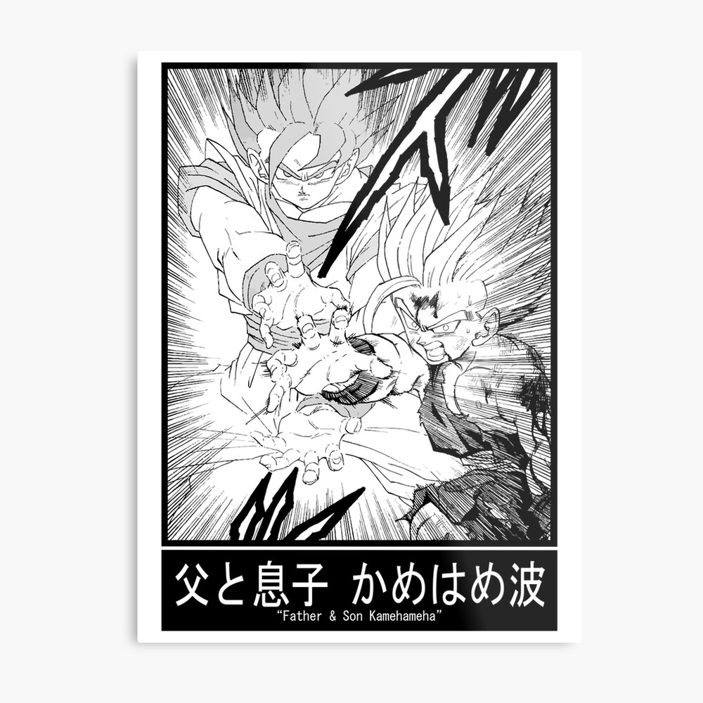 Dragon ball z - (frame) canvas portrait - shops Father and son kamahamaha. Goku + Goha