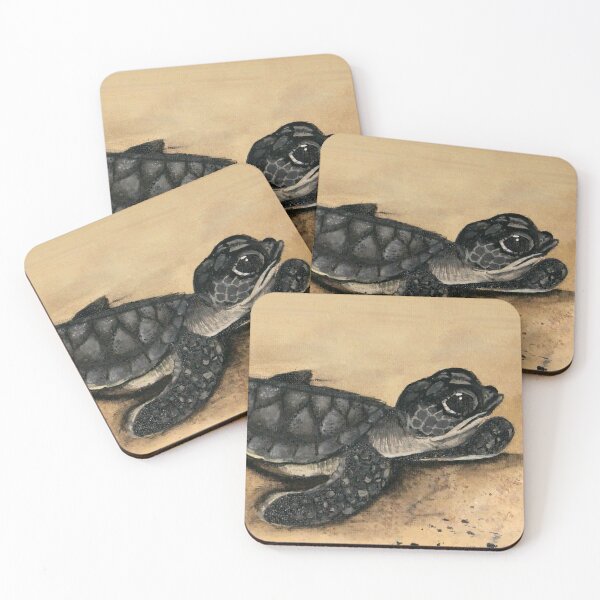 Item preview, Tiny Tim (The Baby Sea Turtle) - acrylic on canvas designed and sold by Pansymade.