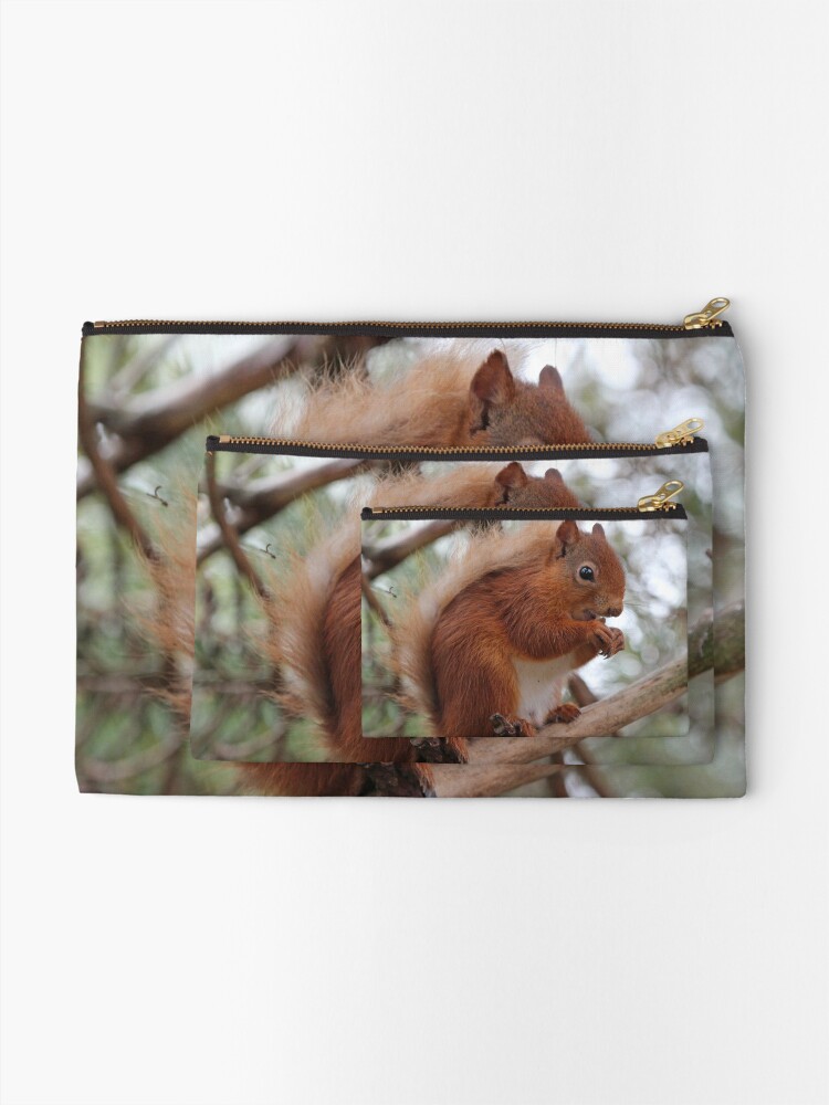 Alternate view of Red squirrel Zipper Pouch