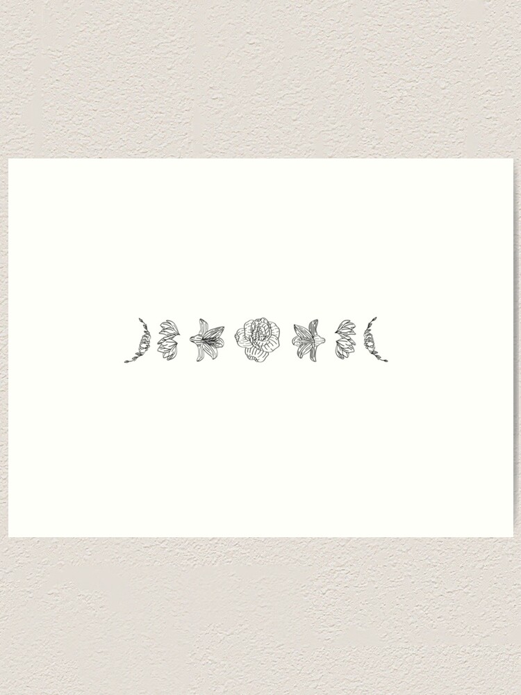flower moon phases no outline | Art Print