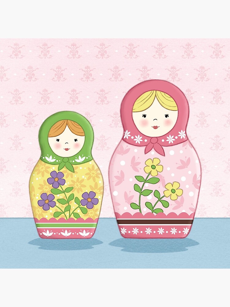 Thumbnail 3 of 3, Art Print, Matryoshka Sisters designed and sold by amalou.