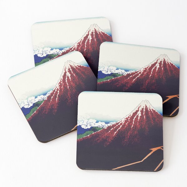 Item preview, Sanka Hakuu by Katsushika Hokusai Shower below a summit, a traditional Japanese Ukyio-e Mount Fuji designed and sold by digitalvintage.