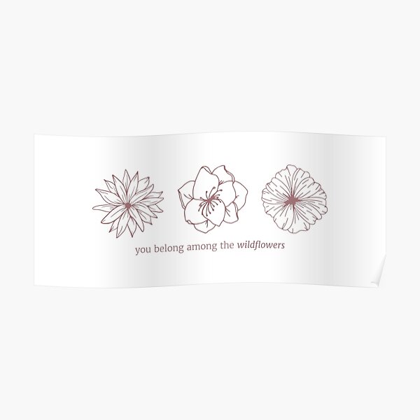 Belong Among the Wildflowers Pink Poster