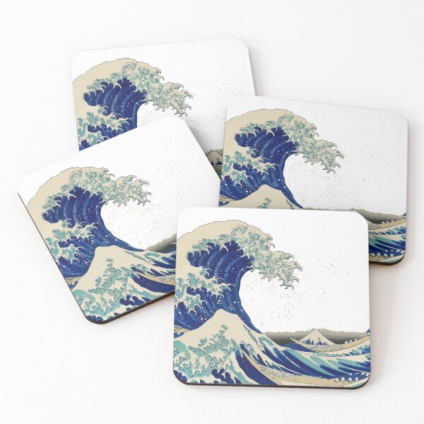 Item preview, Kanazawa Oki Nami Ura by Katsushika Hokusai Japanese Ukyio-e Waves bearing down on Boats Mount Fuji designed and sold by digitalvintage.