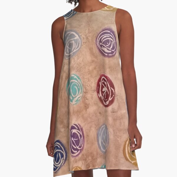 Abstract Organic Circles A-Line Dress
