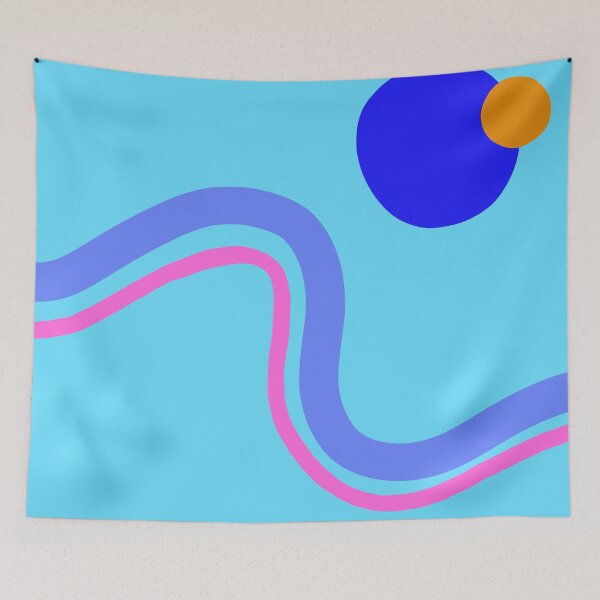 Item preview, Composition 3 - Blue with Waves and Blue Circle designed and sold by passionatelyem.