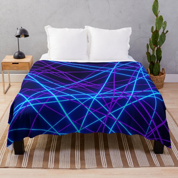Item preview, Neon Abstract Line -Blue and Purple, Black- designed and sold by lematworks.